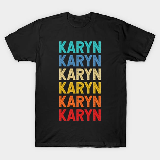 Karyn Name Vintage Retro Custom Gift Named Karyn T-Shirt by CoolDesignsDz